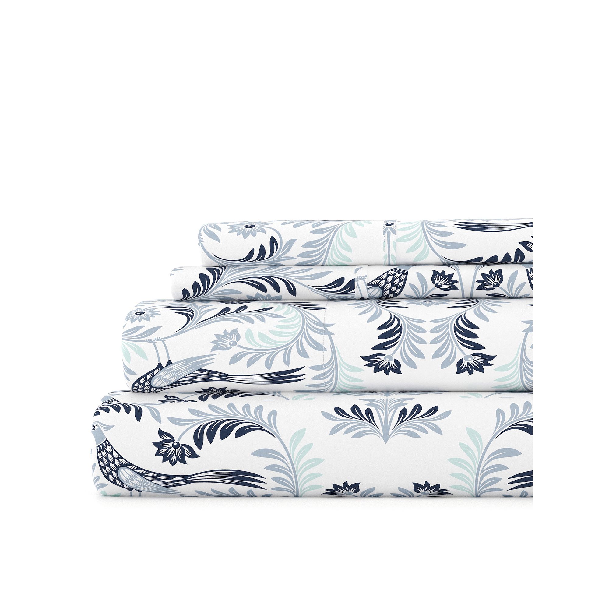Home Collection Printed Sheet Set, Blue Garden