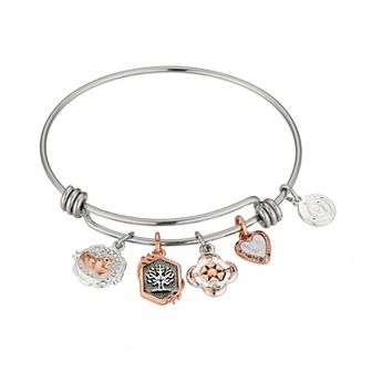 Love This Life® Stainless Steel Charm Grandma Bangle Bracelet