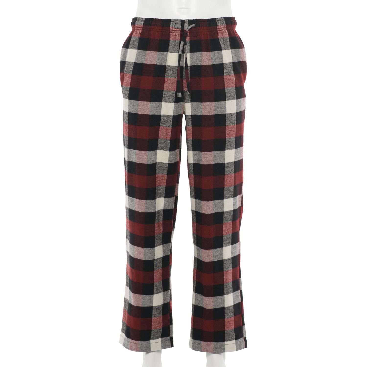 black and red flannel pajama pants