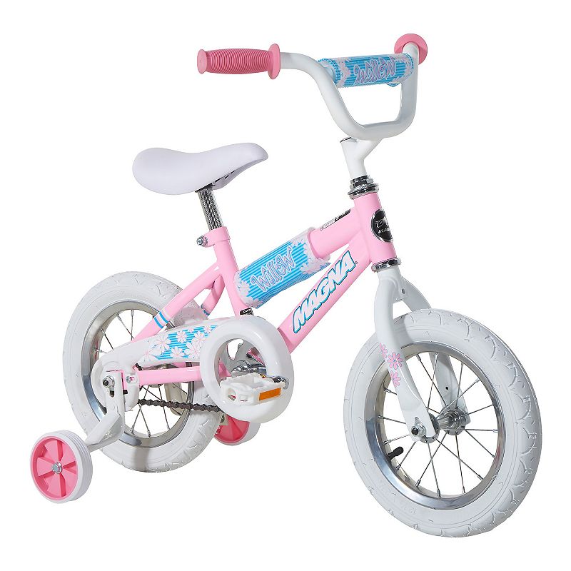 Dynacraft 12-Inch Magna Willow Kids Bike with Training Wheels, Pink, 12