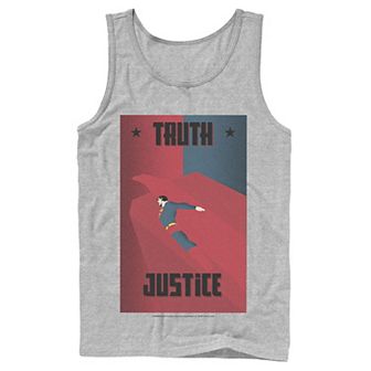 Men's DC Comics Superman Truth And Justice Split Poster Tank Top