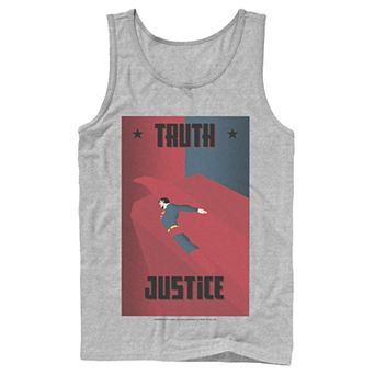 Men's DC Comics Superman Truth And Justice Split Poster Tank Top