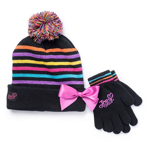 Jojo Siwa Girls Bow Beanie & Gloves Set 