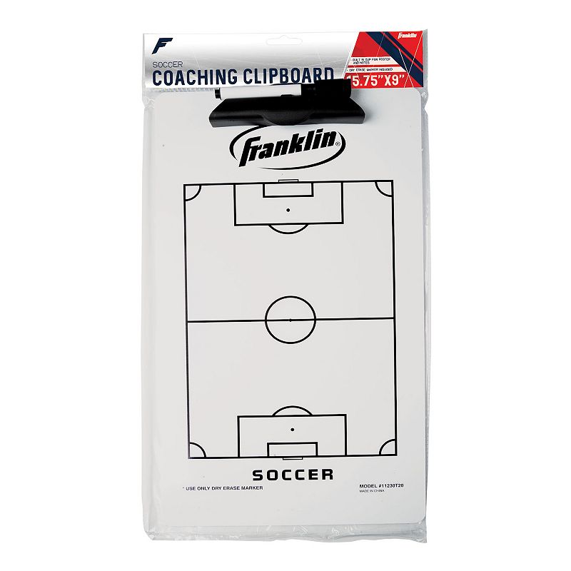 Franklin Sports Dry-Erase Soccer Coaching Clipboard, Multicolor