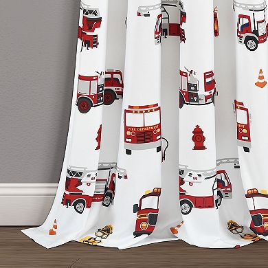 Lush Decor 2-pack Fire Truck Window Curtain Set