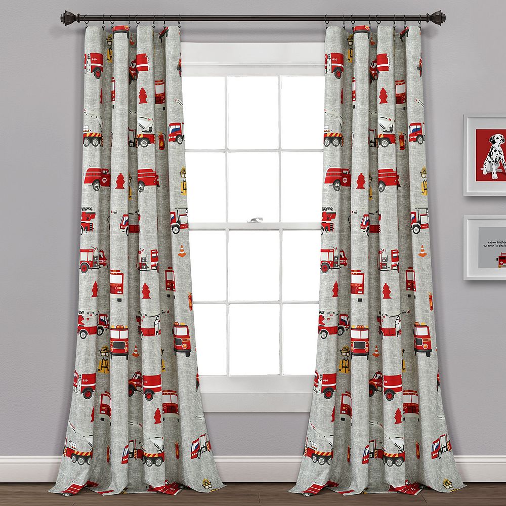 Make A Wish Fire Truck Window Curtain Panels 52 X 84 Set