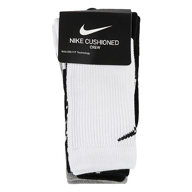 Kids Nike 3-Pack Elite Dri-FIT Basketball Crew Socks