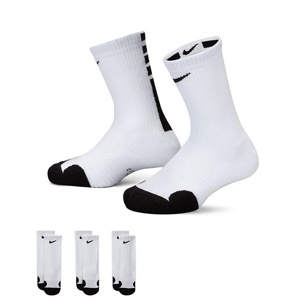 Kids Nike 3-Pack Elite Dri-FIT Basketball Crew Socks