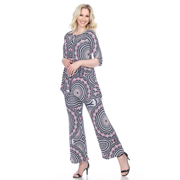 Women's White Mark Tunic & Palazzo Pants Set