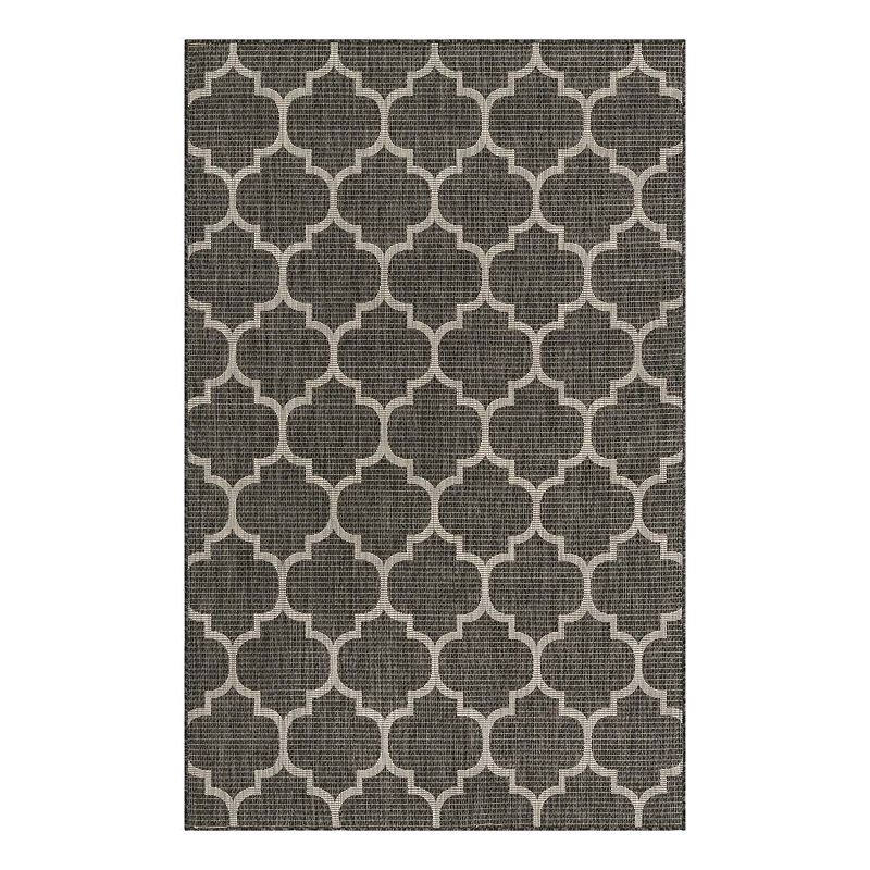 Unique Loom Outdoor Trellis Rug, Black, 9X12 Ft