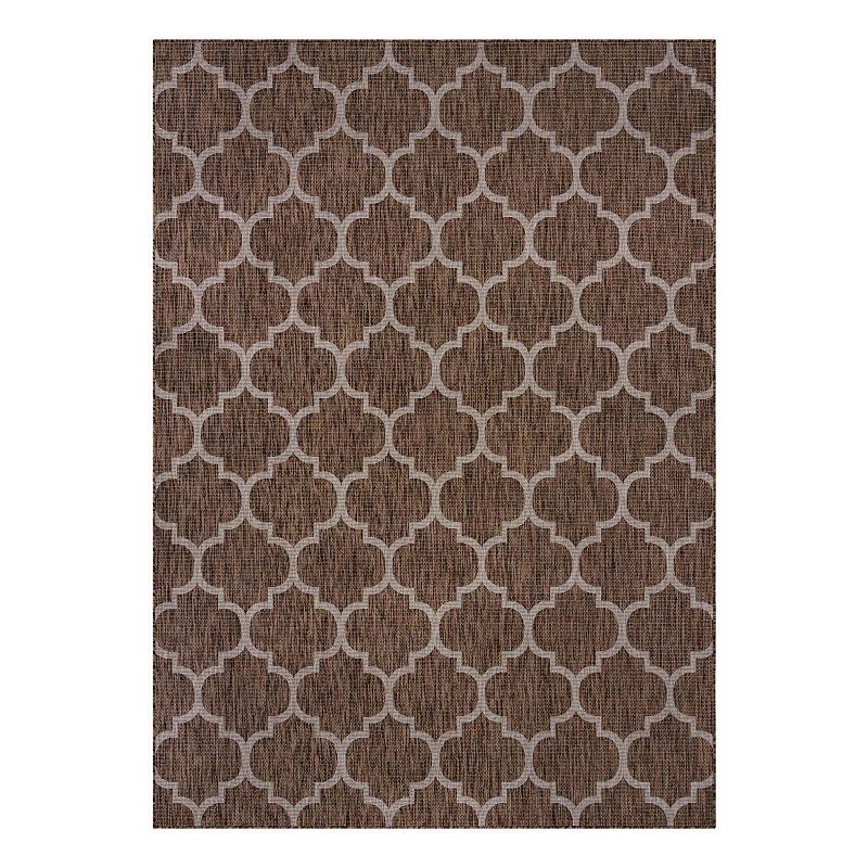 Unique Loom Outdoor Trellis Rug, Brown, 8X11.5 Ft