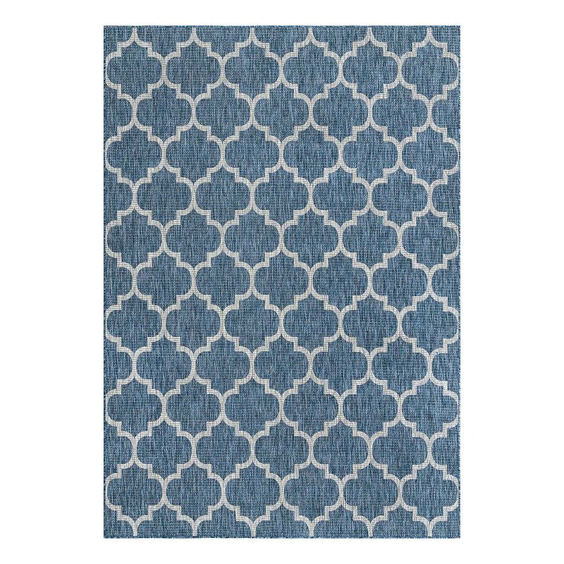 Unique Loom Outdoor Trellis Rug, Blue, 9X12 Ft