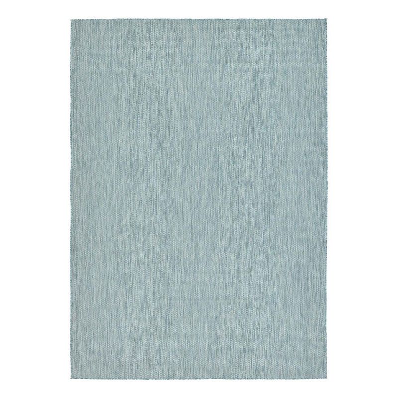 Unique Loom Outdoor Solid Rug, Blue, 9X12 Ft