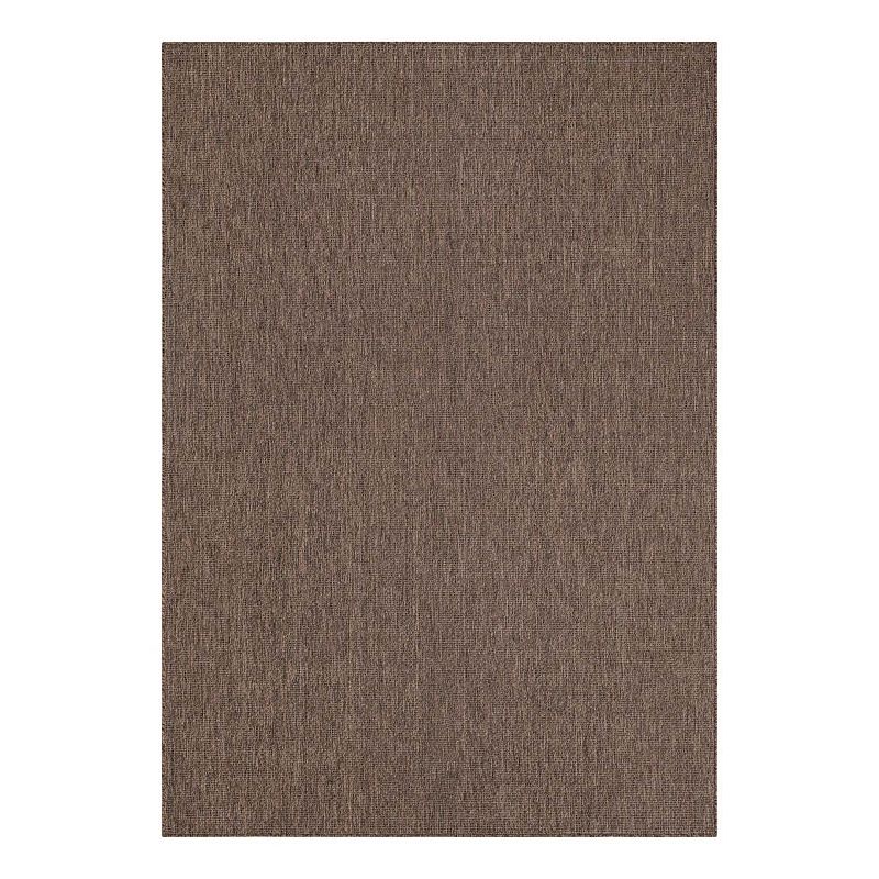 Unique Loom Outdoor Solid Rug, Brown, 9X12 Ft