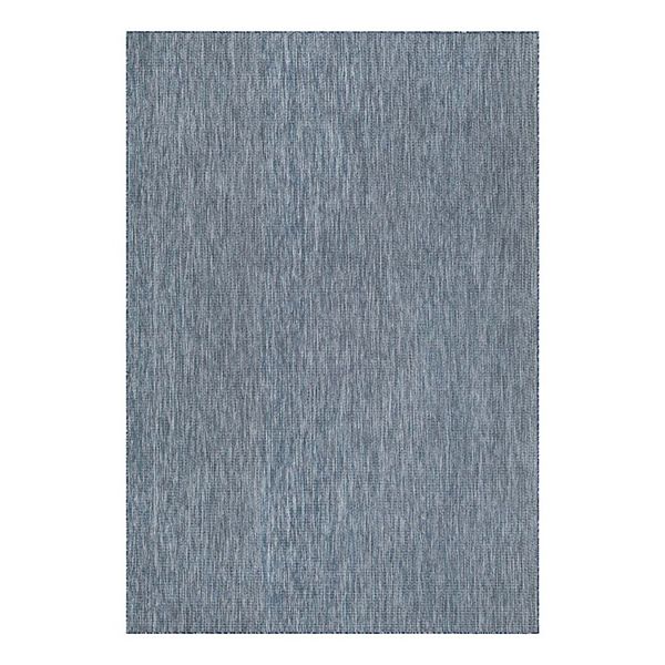 Unique Loom Solid Indoor/Outdoor Solid Rug Blue/Navy Blue 3' 3 x