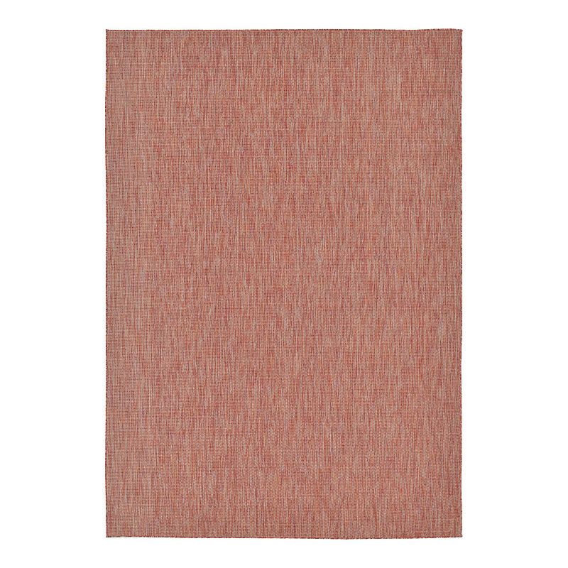 Unique Loom Outdoor Solid Rug, Red, 8X11.5 Ft