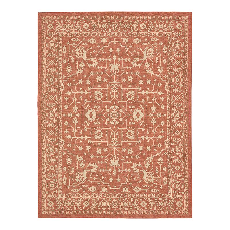 Unique Loom Outdoor Allover Rug, Orange, 8X11.5 Ft