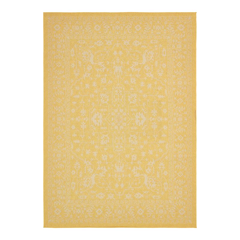 Unique Loom Outdoor Allover Rug, Yellow, 9X12 Ft