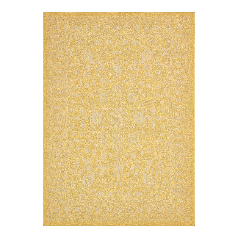 Unique Loom Outdoor Allover Rug, Yellow, 9X12 Ft