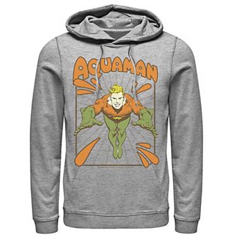 Men's DC Comics Aquaman Simple Text Logo Portrait Hoodie