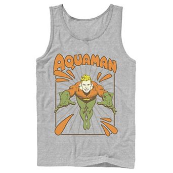 Men's DC Comics Aquaman Simple Text Logo Portrait Tank Top