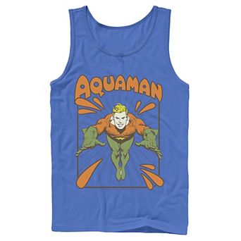 Men's DC Comics Aquaman Simple Text Logo Portrait Tank Top