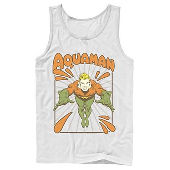 Men's DC Comics Aquaman Simple Text Logo Portrait Tank Top