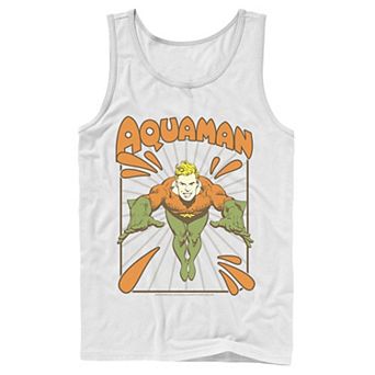 Men's DC Comics Aquaman Simple Text Logo Portrait Tank Top