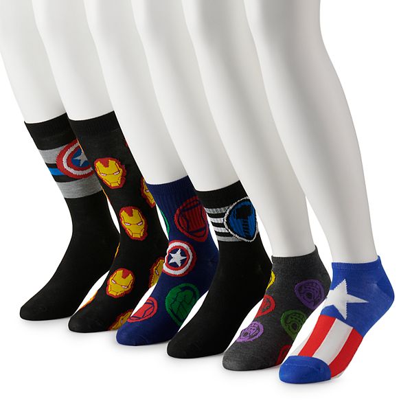 Men's 6-pack Marvel Fashion Novelty Socks