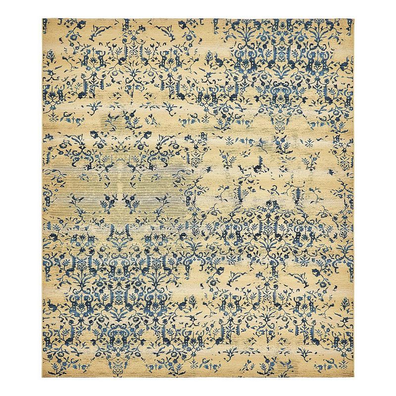 Unique Loom Outdoor Ivy Area Rug, Beig/Green, 8Ft Rnd