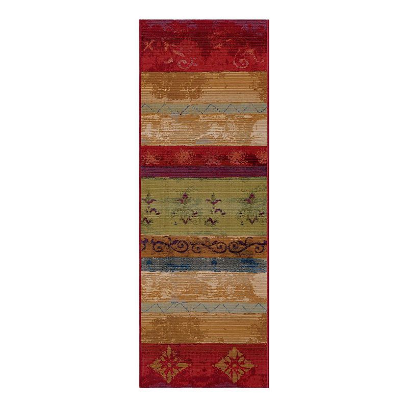 Unique Loom Outdoor Traditional Area Rug, Multicolor, 8Ft Rnd