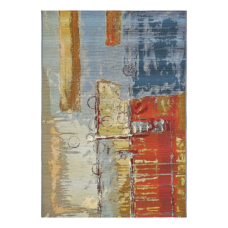 Unique Loom Outdoor Baja Area Rug, Multicolor, 8Ft Rnd