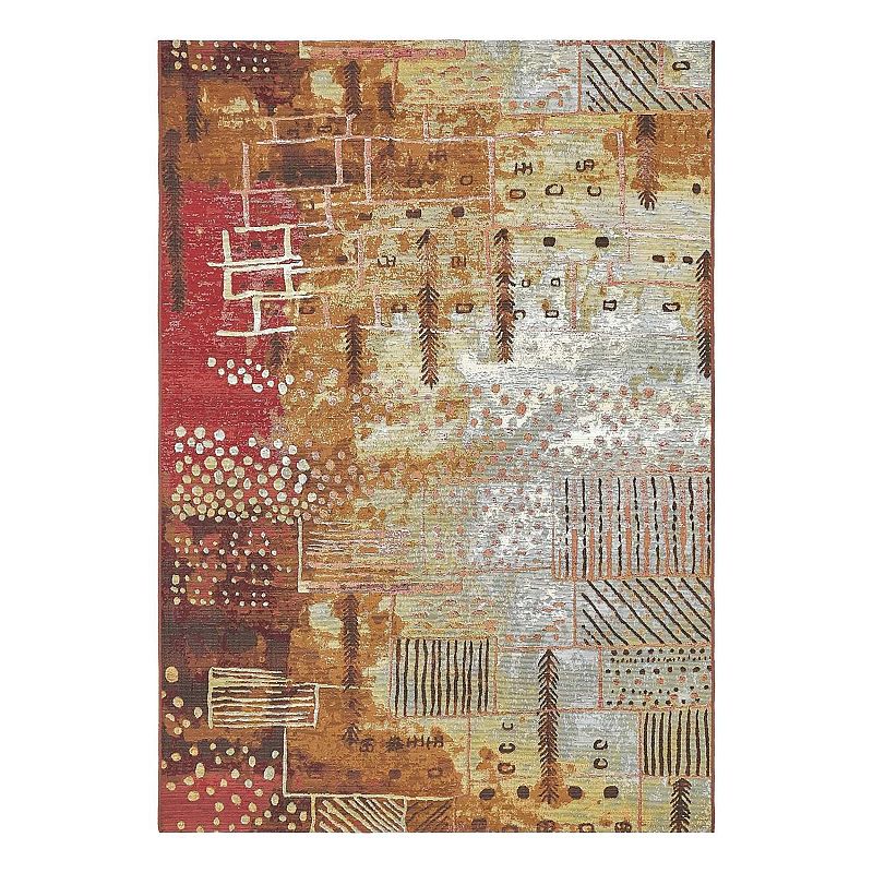 Unique Loom Outdoor Pine Area Rug, Multicolor, 8X11.5 Ft