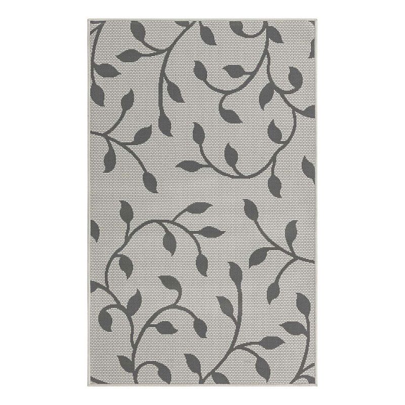 Unique Loom Outdoor Botanical Area Rug, Grey, 8X11.5 Ft