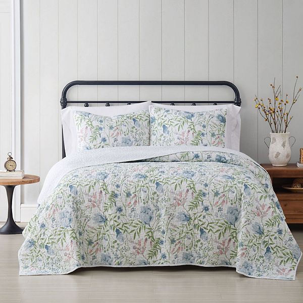 Tache 3 PC New Cotton Floral Cottage Country Garden Bedding Bedspread Quilt Set 