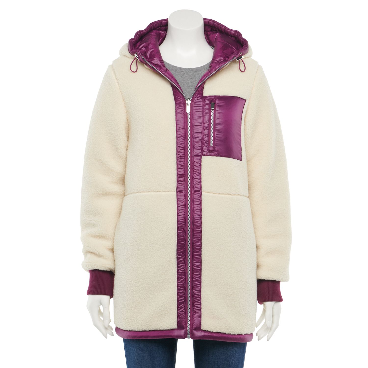 sherpa long coat womens