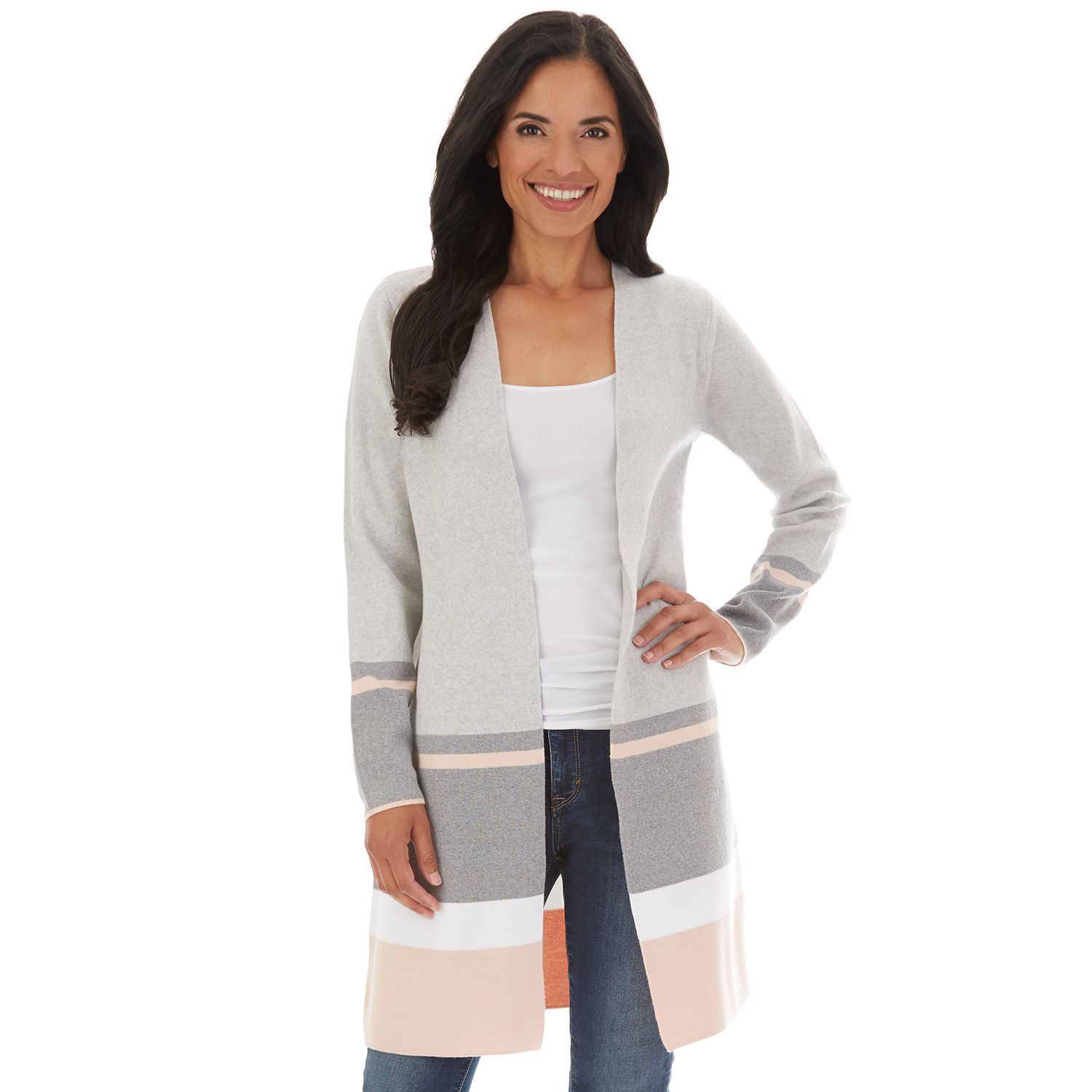 long printed cardigan