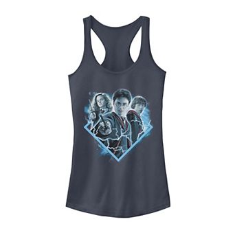 Juniors' Harry Potter Ron Harry Hermione Blue Lighting Portrait Tank Top