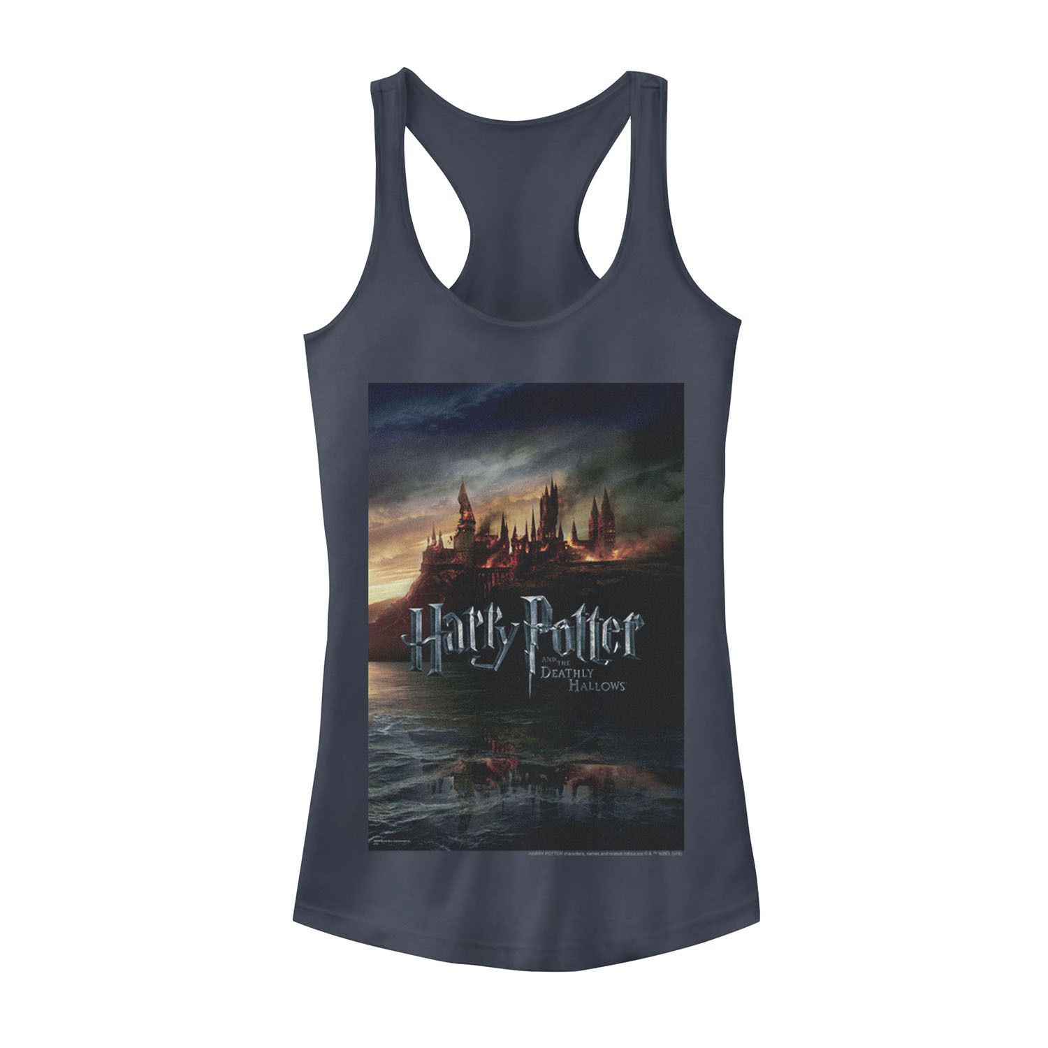 Image for Harry Potter Juniors' And The Deathly Hallows Hogwarts Poster Tank Top at Kohl's.