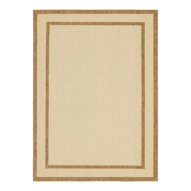 Unique Loom Border Indoor Outdoor Area Rug, Brown, 8X11.5 Ft