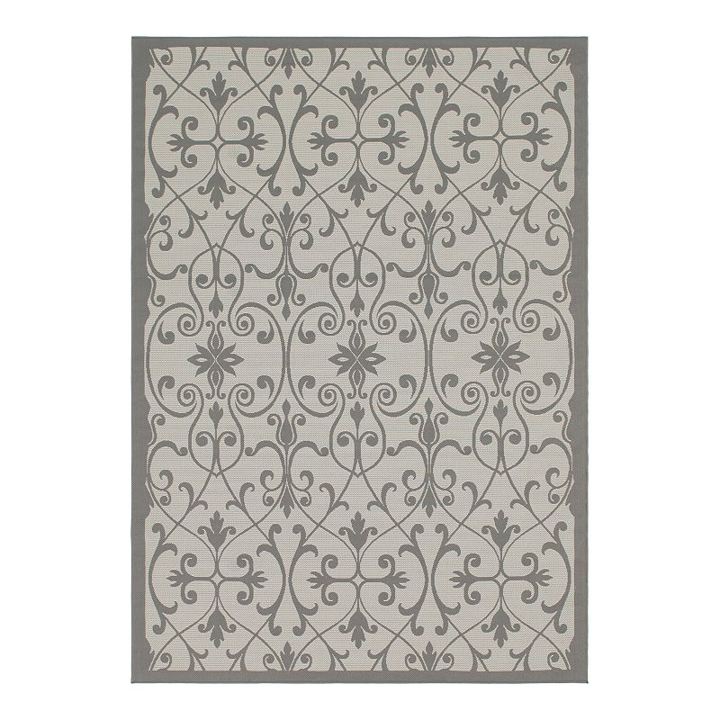 Unique Loom Gate Indoor Outdoor Area Rug, Grey, 6X9 Ft