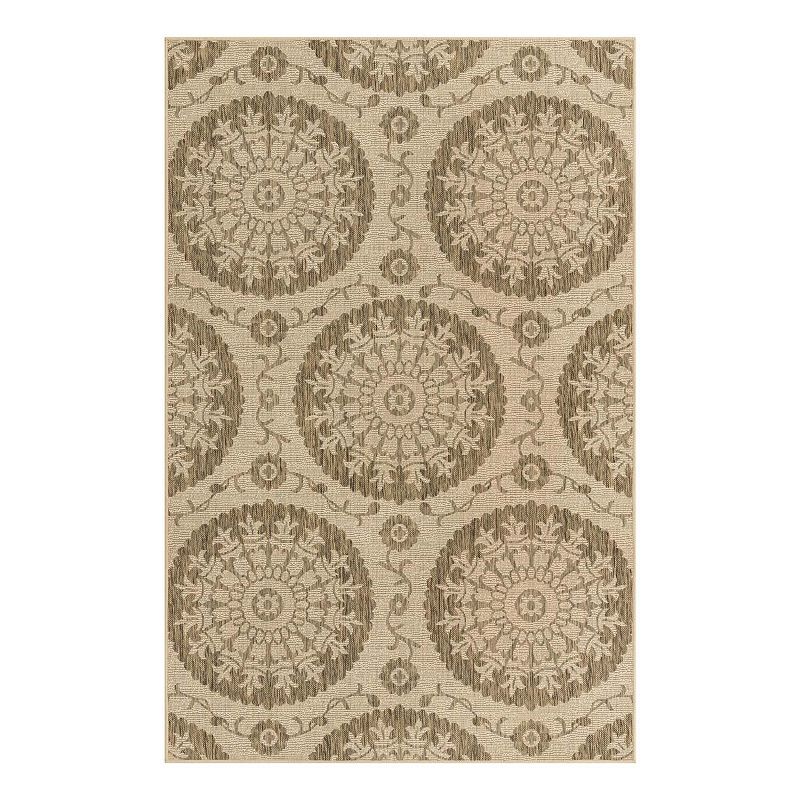 Unique Loom Medallion Indoor Outdoor Area Rug, Brown, 8X11.5 Ft