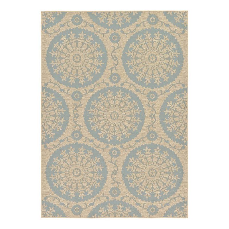 Unique Loom Medallion Indoor Outdoor Area Rug, Blue, 6X9 Ft