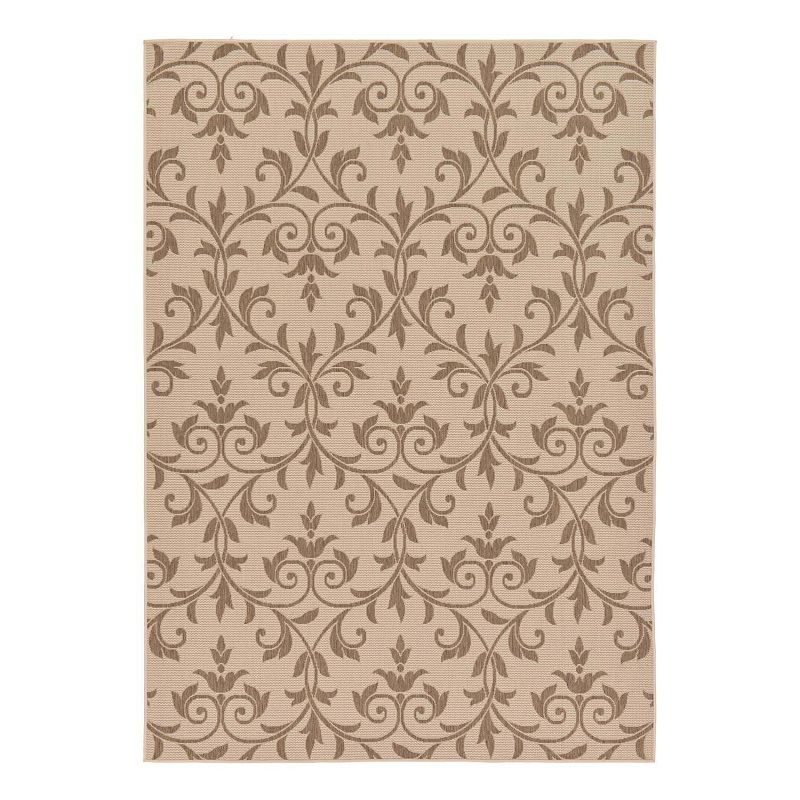 Unique Loom Victorian Indoor Outdoor Area Rug, Beig/Green, 5X8 Ft