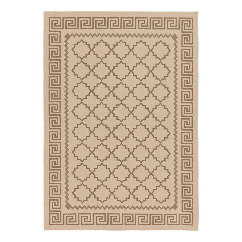 Unique Loom Stars Indoor Outdoor Area Rug, Beig/Green, 6X9 Ft