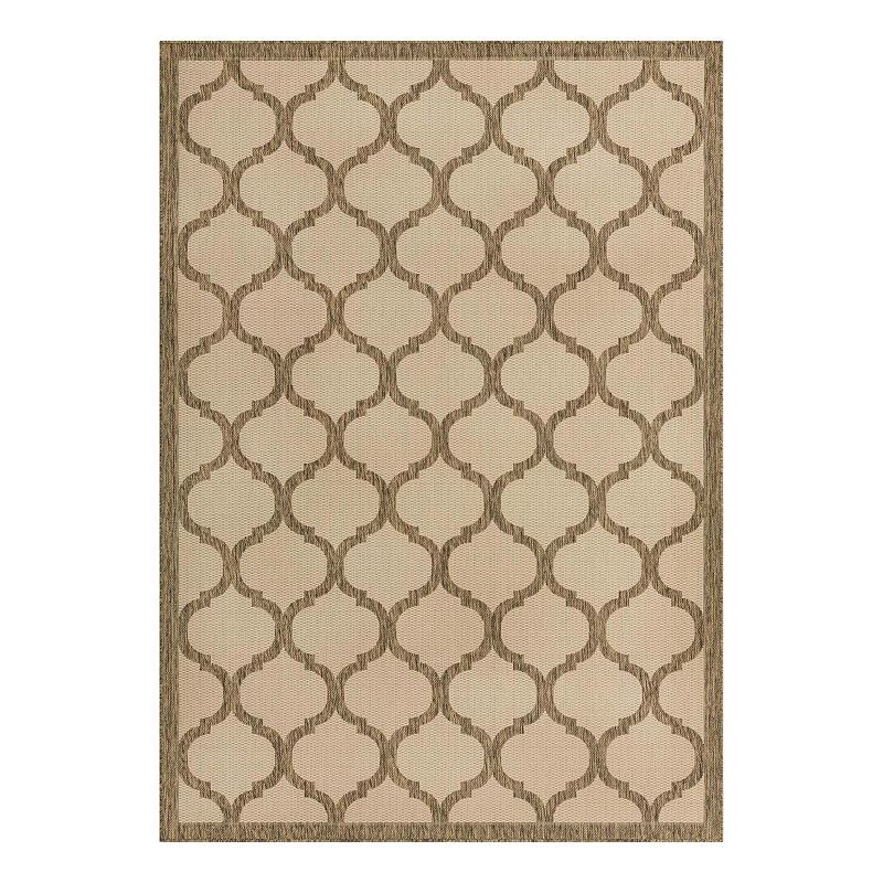 Unique Loom Moroccan Indoor Outdoor Area Rug, Brown, 7X10 Ft