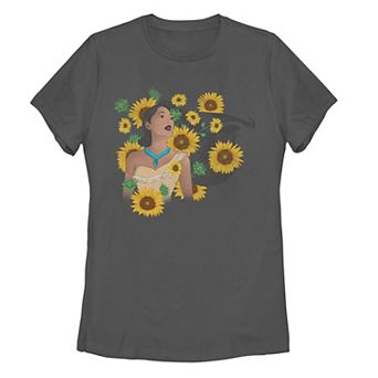 Juniors' Disney's Pocahontas Sunflower Floral Portrait Tee