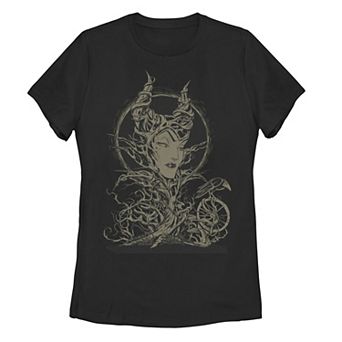 Disney's Sleeping Beauty Maleficent Juniors' Crow Branches Tee