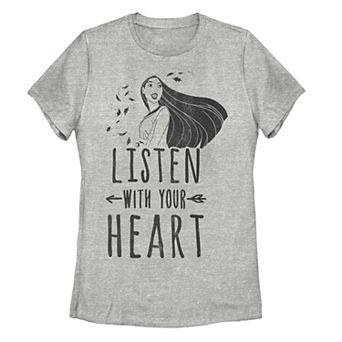 Juniors' Disney's Pocahontas "Listen With Your Heart" Tee