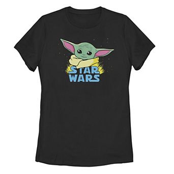 Juniors' Star Wars The Mandalorian The Child Galaxy Logo Tee